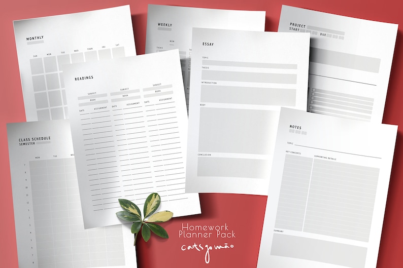 Download Homework Planner Inserts Productivity planner for students ...