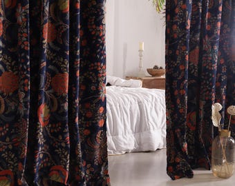 Indischer Boho Vorhang Luxus drapiert Baumwolle Samt, extra große kundenspezifische Vorhänge