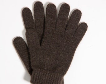 Yak down 100% gloves - dark brown