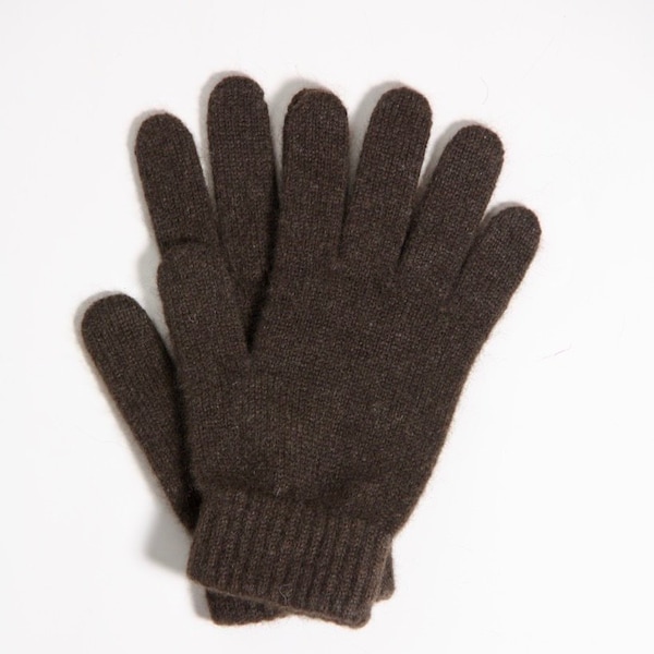 Yak down 100% gloves - dark brown