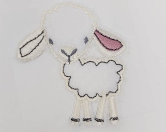 Sheep beige-pink", application for ironing or sewing on