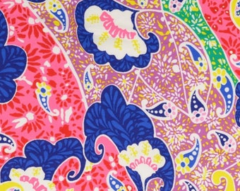 Cotton jersey colorful flowers in pink white blue yellow green 145 wide
