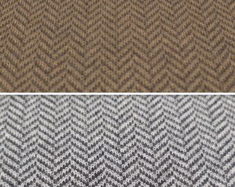 Stretch fabric 145 cm wide // Herringbone pattern in brown or grey