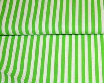 Tissu coton / batiste « rayures blanc/vert »