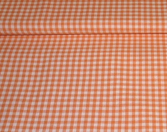 Baumwollstoff Vichy-Karo weiß/orange