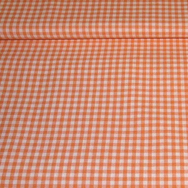 Baumwollstoff Vichy-Karo weiß/orange