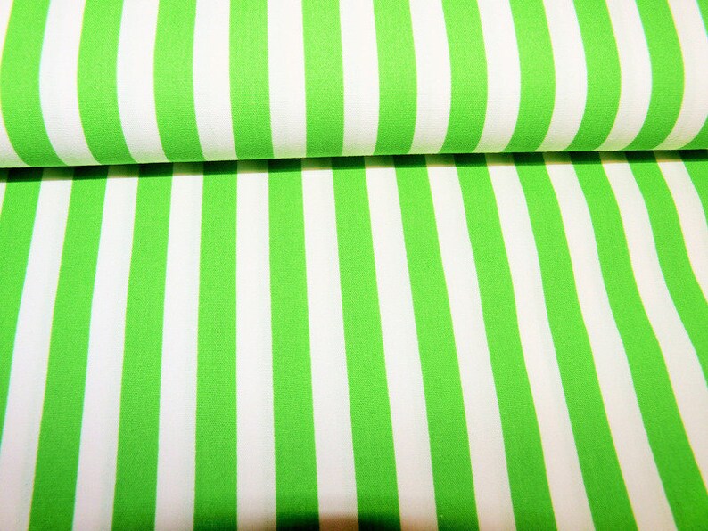Tissu coton / batiste rayures blanc/vert image 2