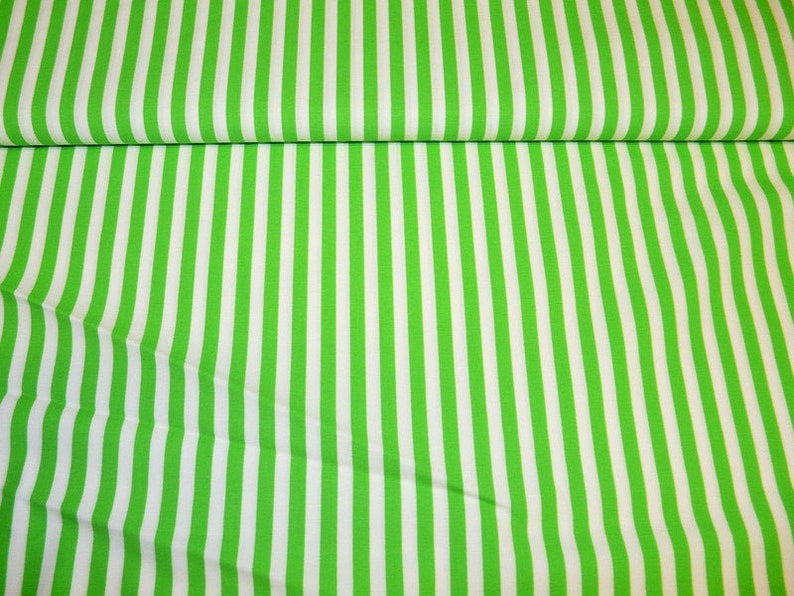 Tissu coton / batiste rayures blanc/vert image 1