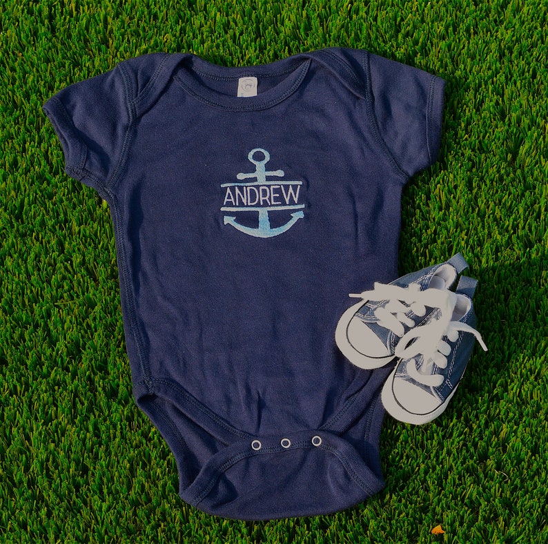 Baby boy personalized onesie baby gift nautical baby custom embroidered onesie