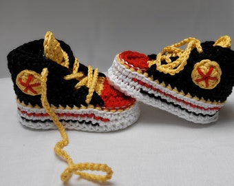 European Championship - crocheted baby shoes for sports fans, gift for baptism, birth, sneakers for the European Football Championship