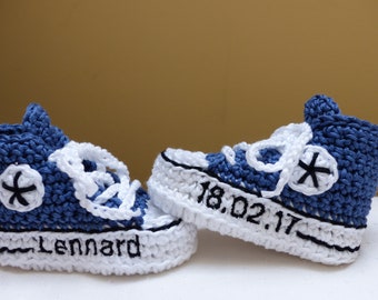 Baby shoes with name and date, baby shoes, sneakers, personalized gifts, baptism, Converse