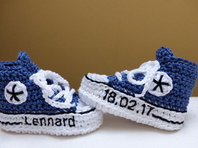 Personalisiertes Babyschuhe Mit Namen - Segeltuch Schuhe 0-6 Monate Mit Rutschfester Sohle