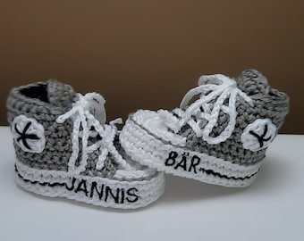 Babyschuhe mit Namen, Sneakers, personalisierte Babyschuhe, Geschenk, Taufe, Bootis