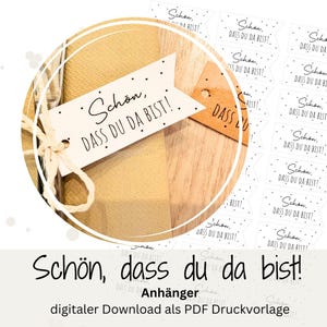 PDF Ciondolo Bello che tu sia qui Regalo per gli ospiti Comunione Compleanno Nozze Battesimo Modello A4 Scarica Confezione autostampante