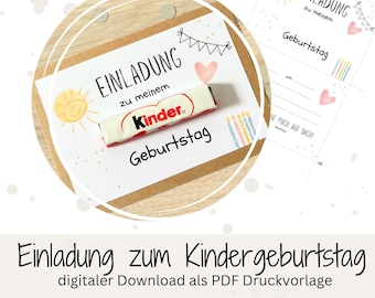 Convite em PDF para aniversário infantil, cartão de convite para festa de aniversário, modelo de convite para aniversário, imprima você mesmo digitalmente