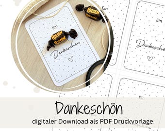 PDF - Dire grazie Un enorme grazie Magazzino Gigante Piccolo Regalo Cioccolato Un piccolo Qualcosa di Piccolo Grazie Modello da Stampare