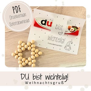 Weihnachten Du bist wichtelig wichtig Druckvorlage Duplo Geschenkidee Freundin Erzieher Kollege Mitarbeiter Geschenk PDF Danke Karte Chef