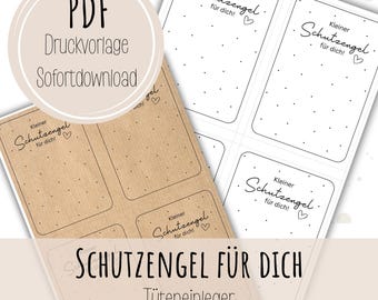 PDF Guardian Angel Bag Insert Download Printable Small Gift Birthday Raysin Farewell Gift Card Sales Cabinet Souvenir