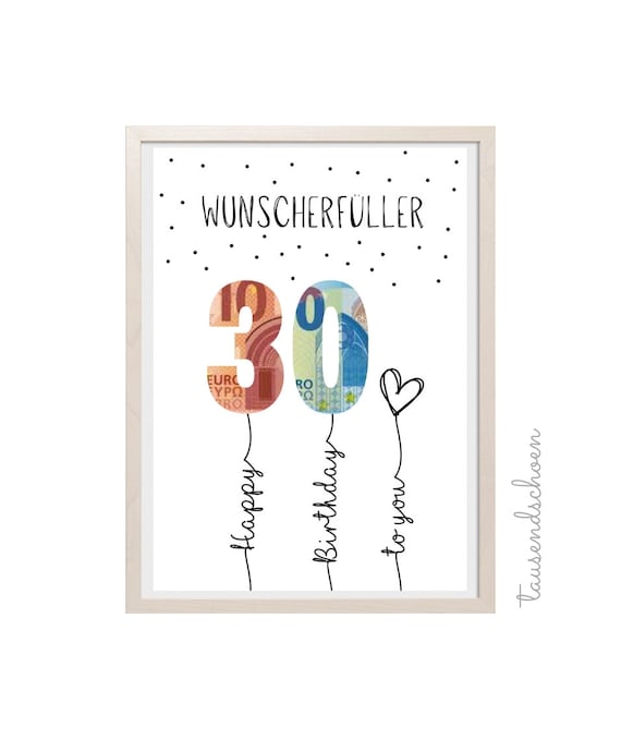 Geburtstagskarte Zum 30. – Florales Design Mit Goldfolie, Größe 137x210 Mm Inkl. Umschlag