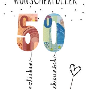 PDF Geldgeschenk 50 Geburtstag Wunscherfüller Geburtstagskarte Download zum Ausdrucken herzlichen Glückwunsch Bild 25 30 40 50 60 Bild 8