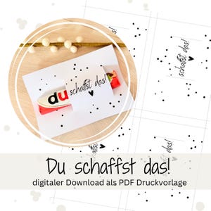 Duplo Druckvorlage Du schaffst das Mutmacher Geschenk Glück Prüfung Abitur Schule Ausbildung Auto Viel Glück Mutmacher Schüler Studium