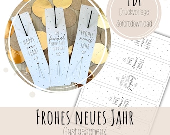 DIY Sparkler Packaging | PDF Craft File | Download & Print | New Year's Eve and New Year's Gift Idea | New Year's Eve/New Year's Day Party Favor