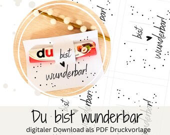 Duplo printable template You are wonderful message attention chocolate bar small gift encouragement team friend colleague