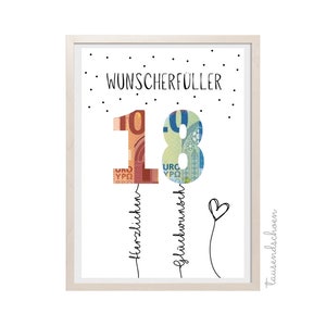 PDF - Self Print Cash Gift 18th Birthday Birthday Gift Gift Idea Happy Birthday 18 Birthday Gift for 18th Birthday