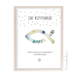 Money gift Gift for confirmation, communion, youth consecration, baptism or confirmation DIY gift for girls and boys A4 Give money as a gift