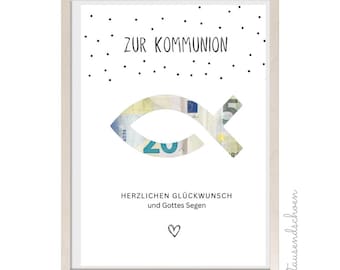 Money gift for Confirmation, Communion, Youth Dedication, Baptism or Confirmation DIY gift for girls and boys A4 Give money as a gift
