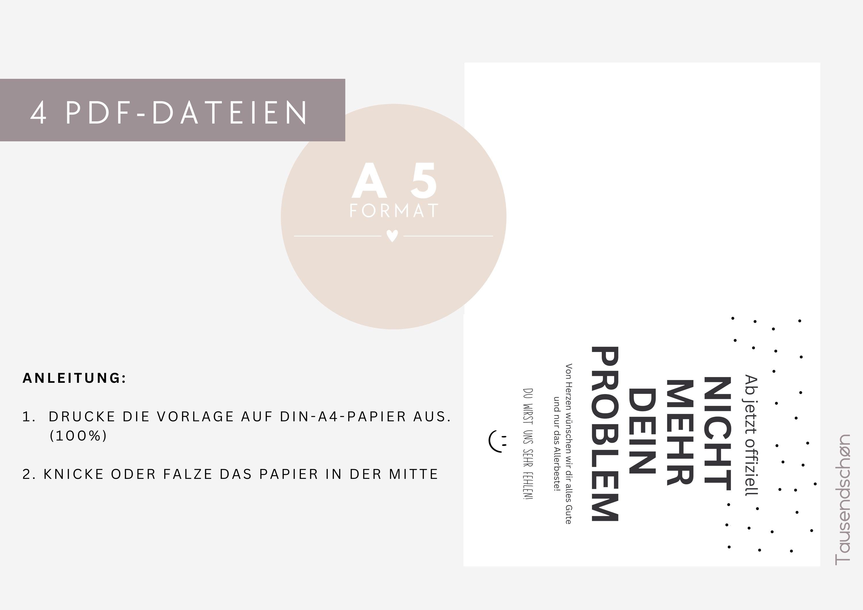 KE Tarjeta De Despedida XXL – Tarjeta Plegable Para Colegas De Trabajo, Adiós, Tarjeta De Despedida Con Sobre, Formato DIN A4, Diseño: Pingüino