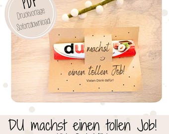 Duplo "Lo estás haciendo muy bien" imprimible | Idea de regalo Duplo | Regalo para empleados en PDF | Tarjeta de agradecimiento para jefes y colegas