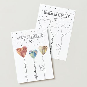 PDF - Geld cadeau verjaardag ballonnen wensvervuller verjaardagskaart downloaden om af te drukken gefeliciteerd foto 18 25 30 40