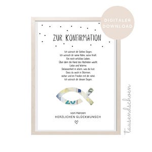 Money gift Gift for confirmation, communion, youth consecration, baptism or confirmation DIY gift for girls and boys A4 Give money as a gift