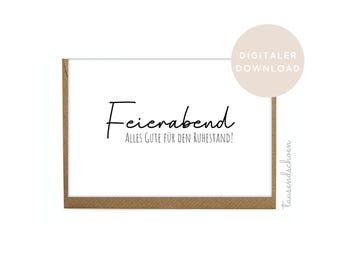 PDF Card Farewell Pension After Work Farewell Gift Card Retirement Gift Farewell Colleague Gift Retirement Gift Pension Pension