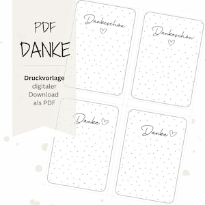 PDF Danke Druckvorlage Download Selbstausdrucken kleines Dankeschön Raysin Abschied Geschenkkarte Verkaufsschrank Mitbringsel