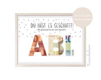 PDF - Cash gift for graduation from exams, certificates, school leaving certificates, vocational training, high school diploma, university studies, gift for Bachelor's, Master's, further education