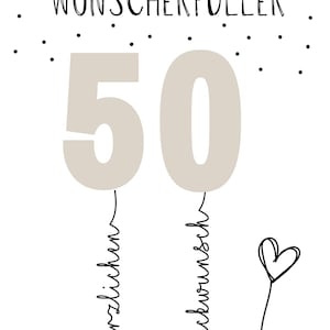 PDF Geldgeschenk 50 Geburtstag Wunscherfüller Geburtstagskarte Download zum Ausdrucken herzlichen Glückwunsch Bild 25 30 40 50 60 Bild 6