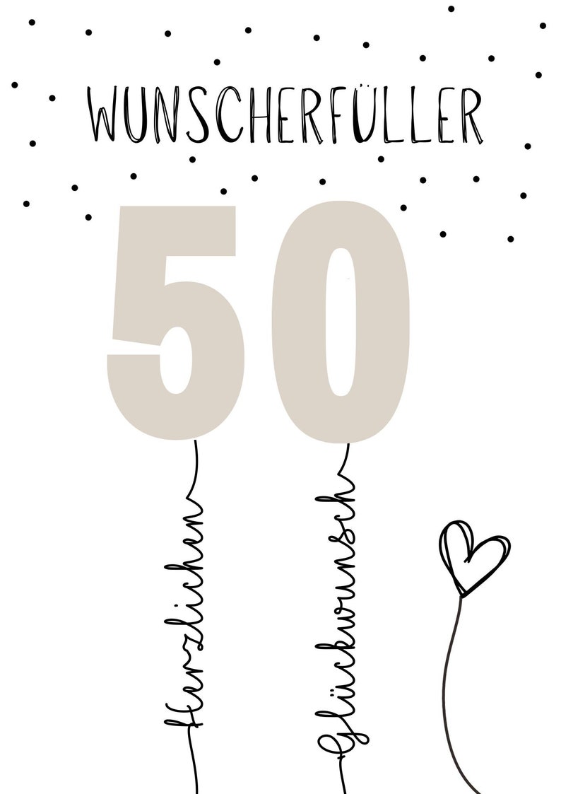 PDF Geldgeschenk 50 Geburtstag Wunscherfüller Geburtstagskarte Download zum Ausdrucken herzlichen Glückwunsch Bild 25 30 40 50 60 Bild 6