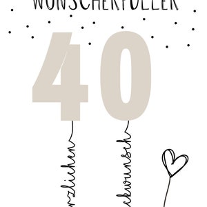 PDF Geldgeschenk Geschenk zum 40 Geburtstag Wunscherfüller Geburtstagskarte herzlichen Glückwunsch 25 30 40 50 60 Download Selbstdruck Bild 8