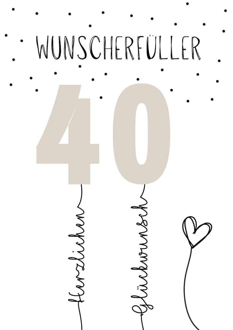 PDF Geldgeschenk Geschenk zum 40 Geburtstag Wunscherfüller Geburtstagskarte herzlichen Glückwunsch 25 30 40 50 60 Download Selbstdruck Bild 8