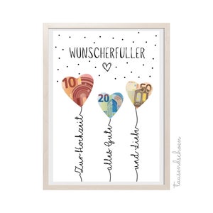 PDF Geldgeschenk Hochzeit Trauung Wunscherfüller Geldgeschenk Hochzeit Geschenk zur Hochzeit standesamtliche Trauung Bild 1