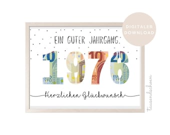 PDF - Money Gift for 50th Birthday - Wish Granter Birthday Card - Downloadable Printable Congratulations Image 25 30 40 50 60