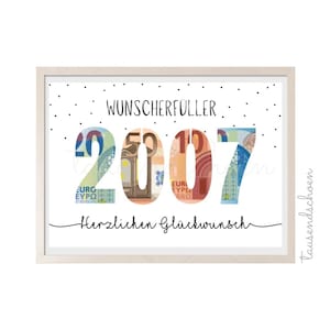 PDF - Geldgeschenk 18 Geburtstag Wunscherfüller Geburtstagskarte Download zum Ausdrucken herzlichen Glückwunsch Bild 18 25 30 40 50 60 2007