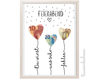 PDF - Cash gift, farewell gift, colleague, thank you, we will miss you, you will be missed with us, farewell, pension