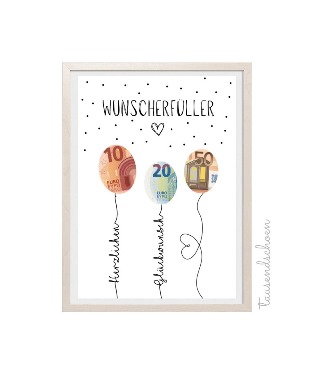 PDF Geldgeschenk Geburtstag Luftballons Wunscherfüller Etsy.de