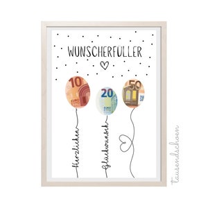 PDF - Cash Gift Birthday Wedding Graduation Anniversary School Graduation Wish Fulfiller Download to Print Image 18 20 25 30 40 50 60