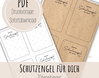 PDF Guardian Angel Bag Insert Download Printable Small Gift Birthday Raysin Farewell Gift Card Sales Cabinet Souvenir
