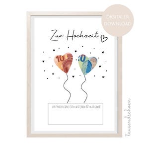 PDF - Geldgeschenk Hochzeit Trauung Wunscherfüller Geldgeschenk Hochzeit Geschenk zur Hochzeit standesamtliche Trauung