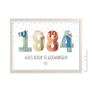 PDF Geldgeschenk Geschenk zum 40 Geburtstag Wunscherfüller Geburtstagskarte herzlichen Glückwunsch 25 30 40 50 60 Download Selbstdruck Bild 6